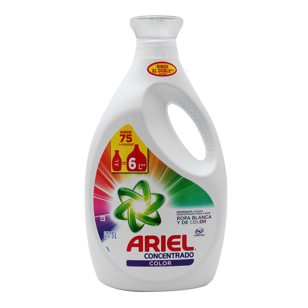 Detergente para ropa liquido Ariel color 3 lt - lagranbodega