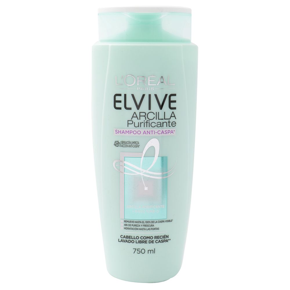 Shampoo Elvive arcilla extra anti caspa 750 ml lagranbodega