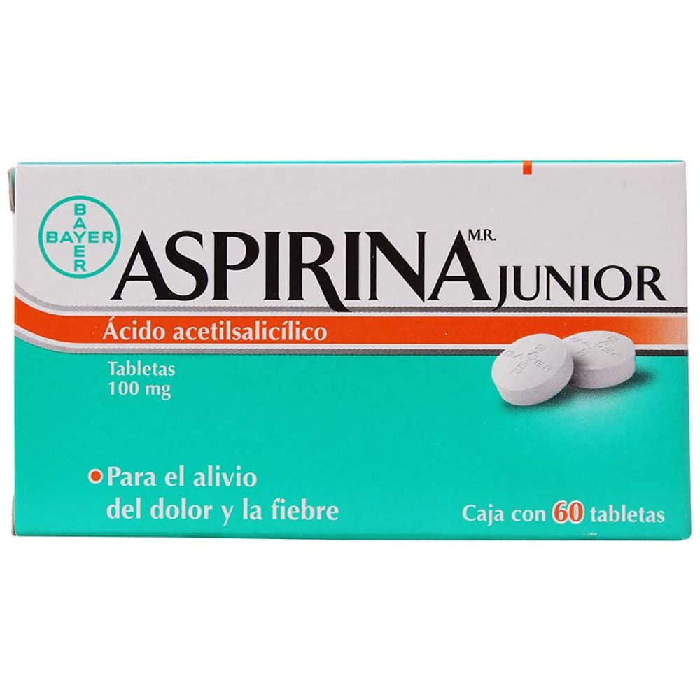 Aspirina junior 100 mg c/60 tabletas lagranbodega