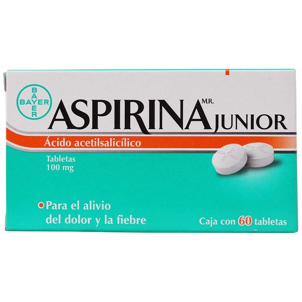 Aspirina junior 100 mg c/60 tabletas lagranbodega