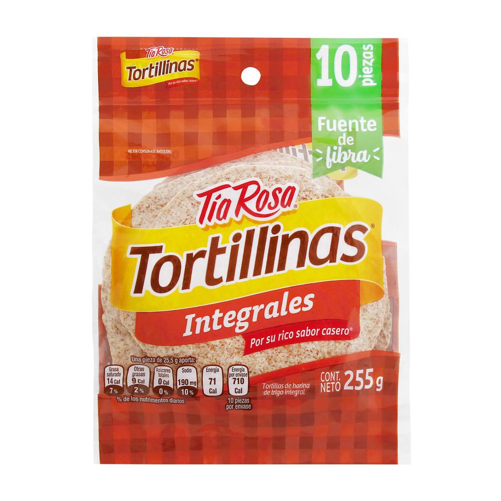 Tortillas 100 integrales 10 piezas Tia Rosa 275 gr lagranbodega