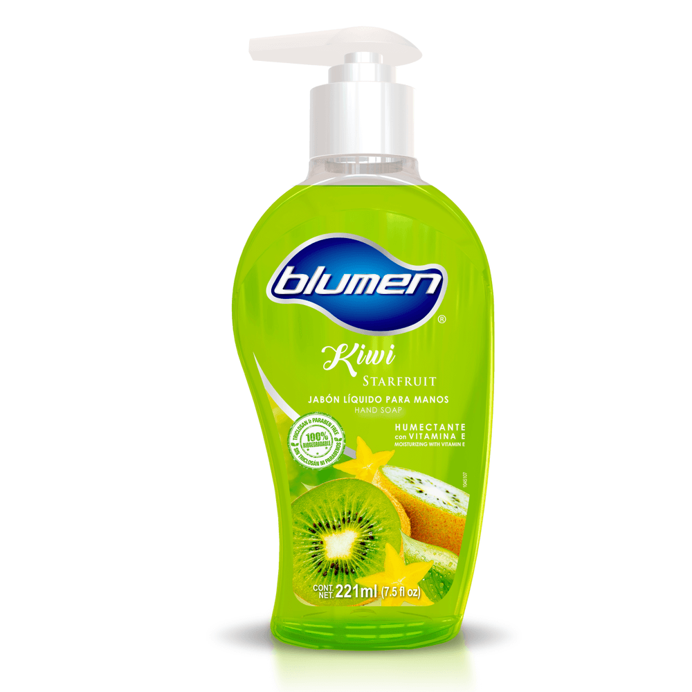 Jabon liquido Blumen antibacterial para manos Kiwi starfruit 221 ml - lagranbodega jabon en liquido para manos