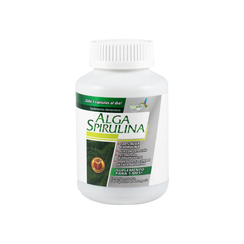 Alga spirulina Best Health 100 tabletas lagranbodega