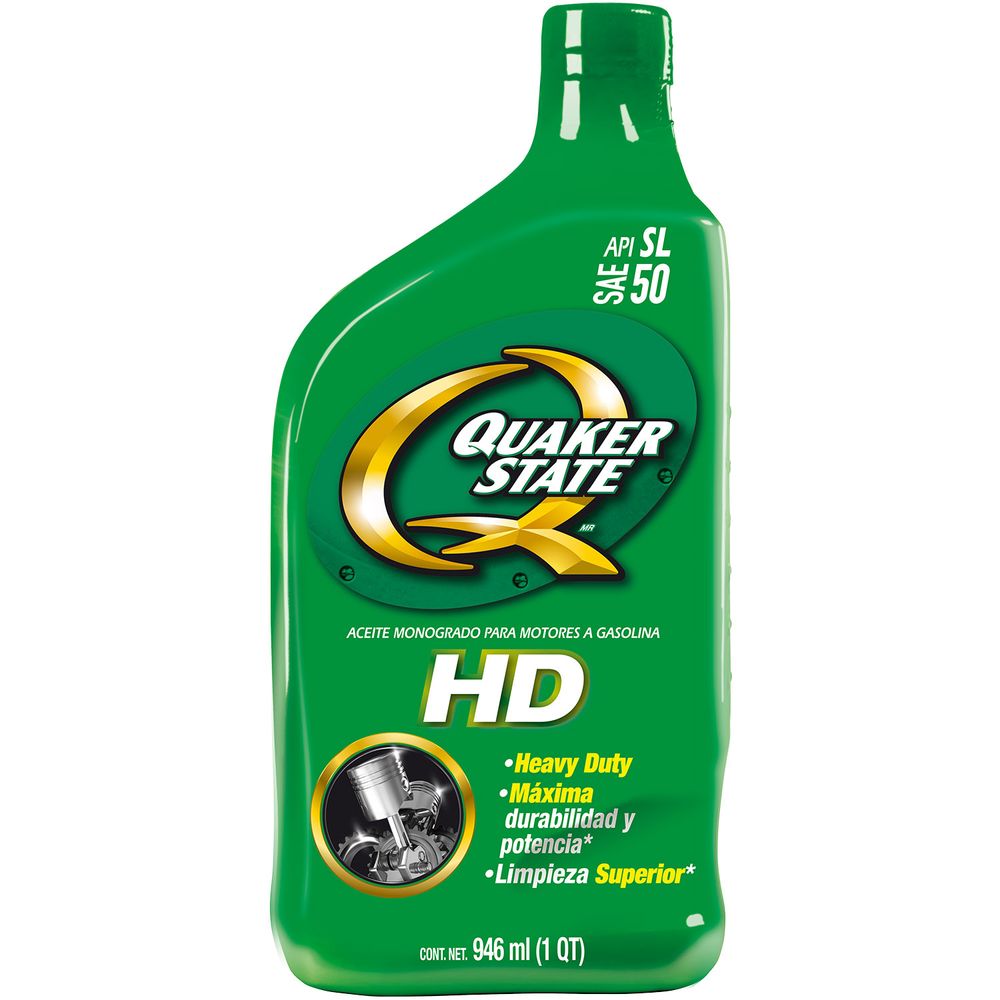 aceite para motor quaker state hd sae api sl 50 946 ml lagranbodega