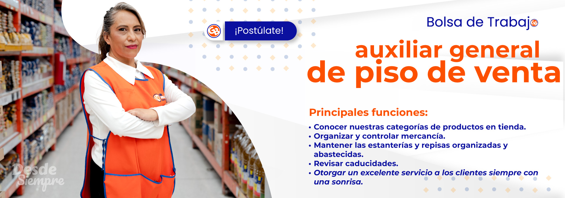 Auxiliar de piso de venta