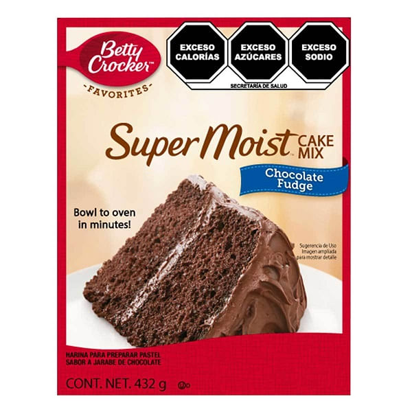 harina para pastel betty crocker chocolate fudge 432g - lagranbodega