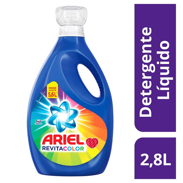 Detergente Líquido Concentrado Ariel RevitaColor Para Ropa Y De Color 2.8 - lagranbodega