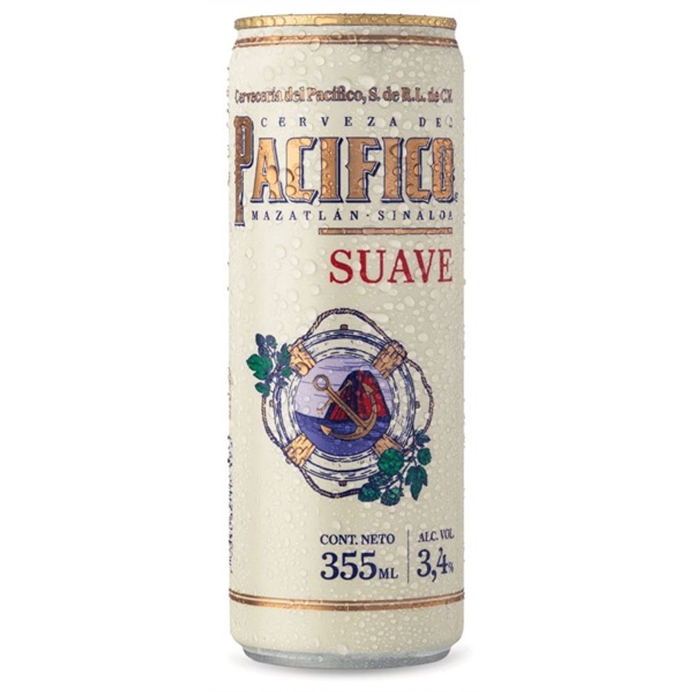 cerveza pacifico suave bote 355ml - lagranbodega